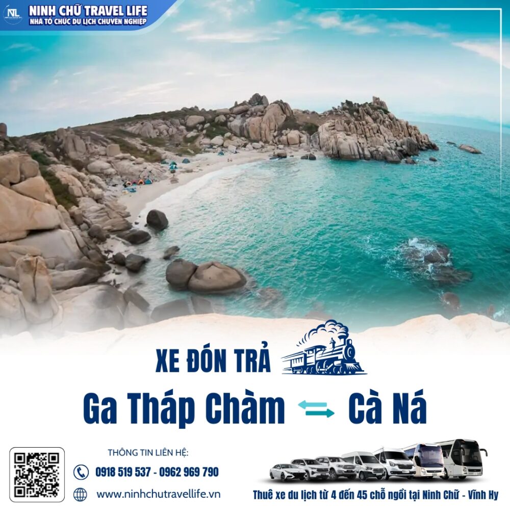 Xe đón ga Tháp Chàm đi biển Cà Ná